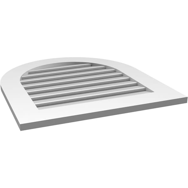 Ekena Millwork Round Top Surface Mount PVC Gable Vent: Functional, w/ 3-1/2"W x 1"P Standard Frame, 26"W x 28"H - GVPRT26X2801SF