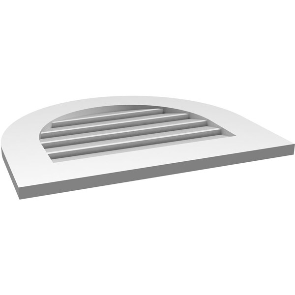 Ekena Millwork Round Top Surface Mount PVC Gable Vent: Functional, w/ 3-1/2"W x 1"P Standard Frame, 24"W x 20"H - GVPRT24X2001SF