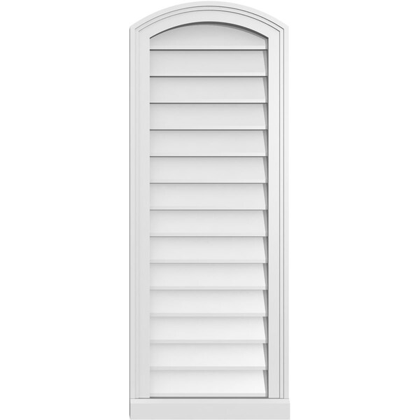 Ekena Millwork Arch Top Surface Mount PVC Gable Vent: Functional, w/ 2"W x 2"P Brickmould Sill Frame, 16"W x 42"H - GVPAR16X4203SF
