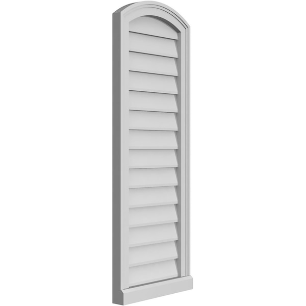 Ekena Millwork Arch Top Surface Mount PVC Gable Vent: Functional, w/ 2"W x 2"P Brickmould Sill Frame, 16"W x 42"H - GVPAR16X4203SF