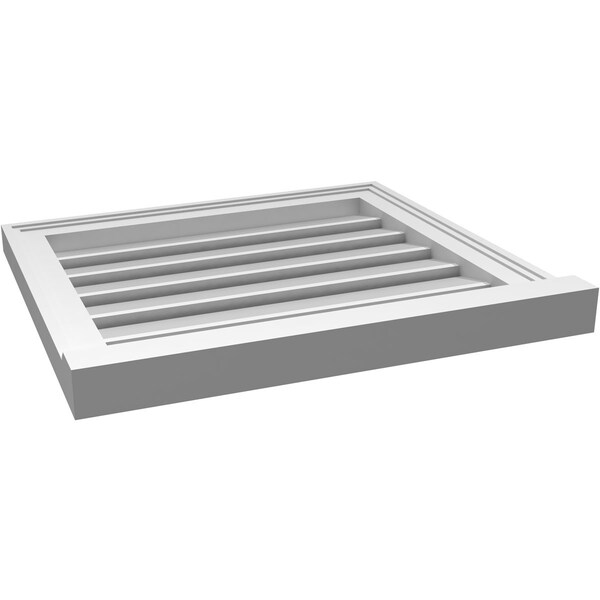 Ekena Millwork Vertical Surface Mount PVC Gable Vent: Functional, w/ 2"W x 2"P Brickmould Sill Frame, 22"W x 20"H - GVPVE22X2003SF