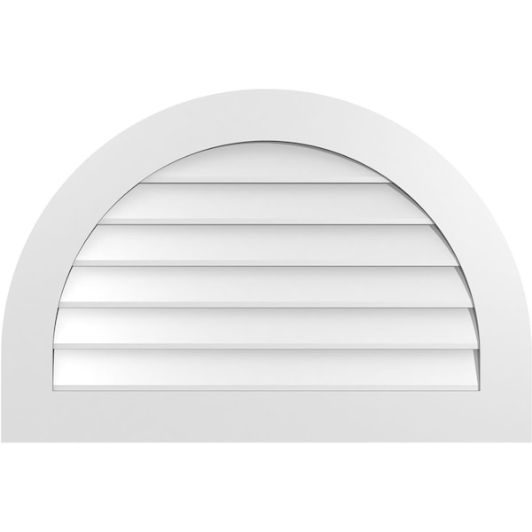 Ekena Millwork Round Top Surface Mount PVC Gable Vent: Non-Functional, w/ 3-1/2"W x 1"P Standard Frame, 36"W x 24"H - GVPRT36X2401SN