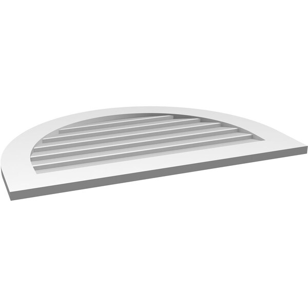 Ekena Millwork Round Top Surface Mount PVC Gable Vent: Non-Functional, w/ 3-1/2"W x 1"P Standard Frame, 36"W x 24"H - GVPRT36X2401SN