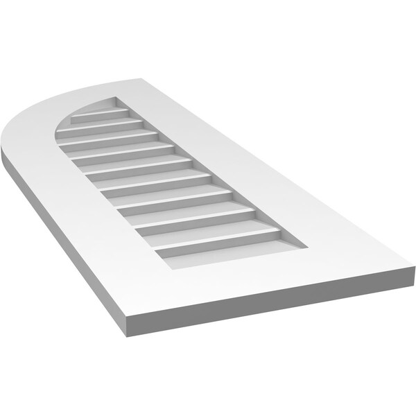 Ekena Millwork Quarter Round Top Left Surface Mount PVC Gable Vent w/ 3-1/2"W x 1"P Standard Frame, 14"W x 36"H - GVPQL14X3601SN