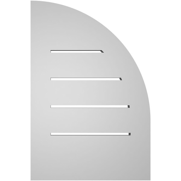 Ekena Millwork Quarter Round Top Left Surface Mount PVC Gable Vent w/ 2"W x 2"P Brickmould Sill Frame, 12"W x 18"H - GVPQL12X1803SF