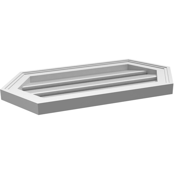 Ekena Millwork Half Round Surface Mount PVC Gable Vent: Functional, w/ 2"W x 1-1/2"P Brickmould Frame, 26"W x 13"H - GVPHR26X1302SF