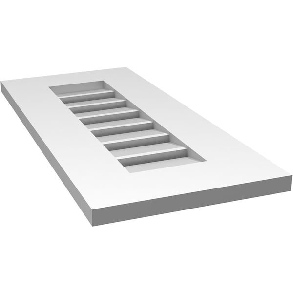 Ekena Millwork Vertical Surface Mount PVC Gable Vent: Functional, w/ 3-1/2"W x 1"P Standard Frame, 12"W x 26"H - GVPVE12X2601SF