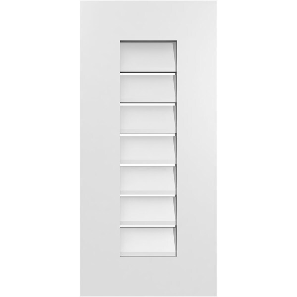 Ekena Millwork Vertical Surface Mount PVC Gable Vent: Functional, w/ 3-1/2"W x 1"P Standard Frame, 12"W x 26"H - GVPVE12X2601SF