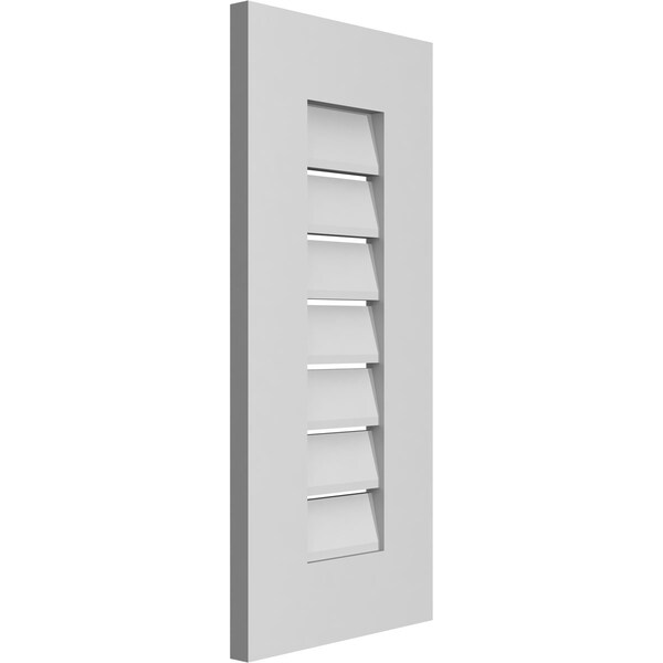 Ekena Millwork Vertical Surface Mount PVC Gable Vent: Functional, w/ 3-1/2"W x 1"P Standard Frame, 12"W x 26"H - GVPVE12X2601SF