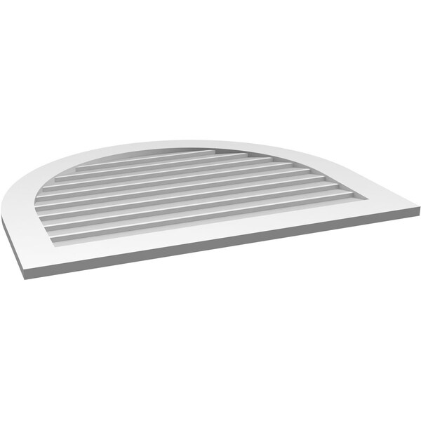 Ekena Millwork Round Top Surface Mount PVC Gable Vent: Non-Functional, w/ 3-1/2"W x 1"P Standard Frame, 40"W x 32"H - GVPRT40X3201SN