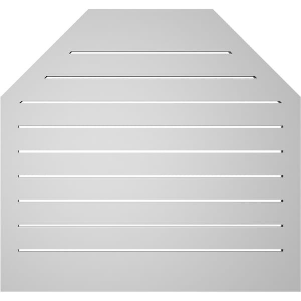 Ekena Millwork Octagonal Top Surface Mount PVC Gable Vent w/ 2"W x 1-1/2"P Brickmould Frame, 34"W x 32"H - GVPOT34X3202SF