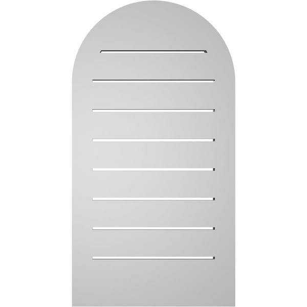 Ekena Millwork Round Top Surface Mount PVC Gable Vent: Functional, w/ 2"W x 2"P Brickmould Sill Frame, 16"W x 30"H - GVPRT16X3003SF