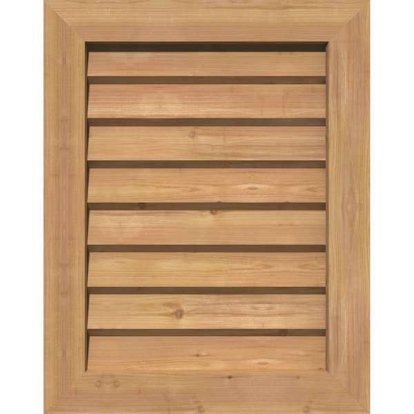 Ekena Millwork Vertical Gable Vent Non-Functional Western Red Cedar Gable Vent w/Decorative Face Frame, 16"W x 36"H - GVWVE16X3602SDUWR