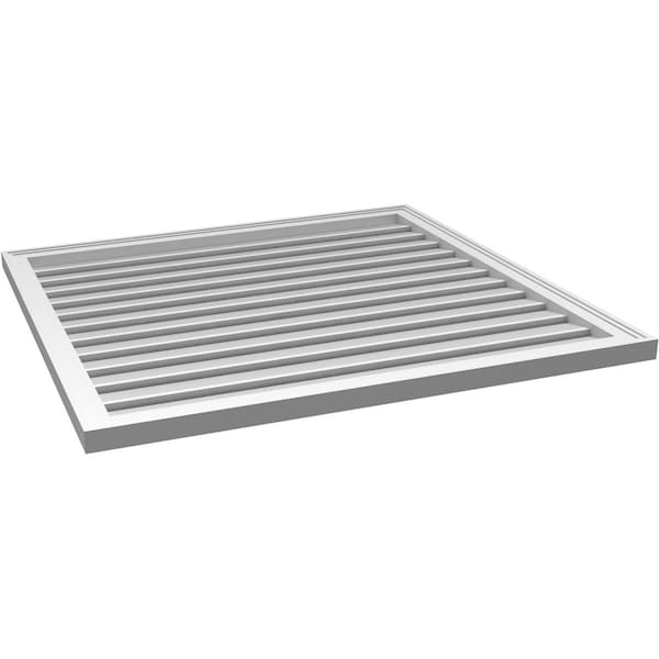 Ekena Millwork Vertical Surface Mount PVC Gable Vent: Functional, w/ 2"W x 1-1/2"P Brickmould Frame, 40"W x 38"H - GVPVE40X3802SF