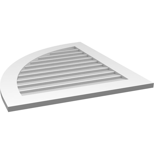 Ekena Millwork Quarter Round Top Left Surface Mount PVC Gable Vent w/ 3-1/2"W x 1"P Standard Frame, 30"W x 34"H - GVPQL30X3401SN