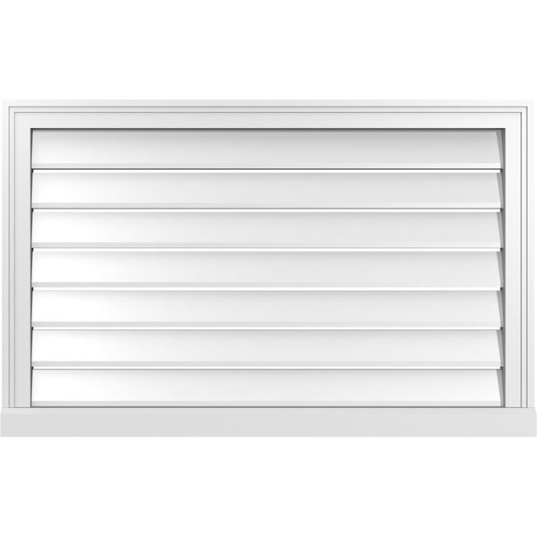 Ekena Millwork Vertical Surface Mount PVC Gable Vent: Functional, w/ 2"W x 2"P Brickmould Sill Frame, 38"W x 24"H - GVPVE38X2403SF