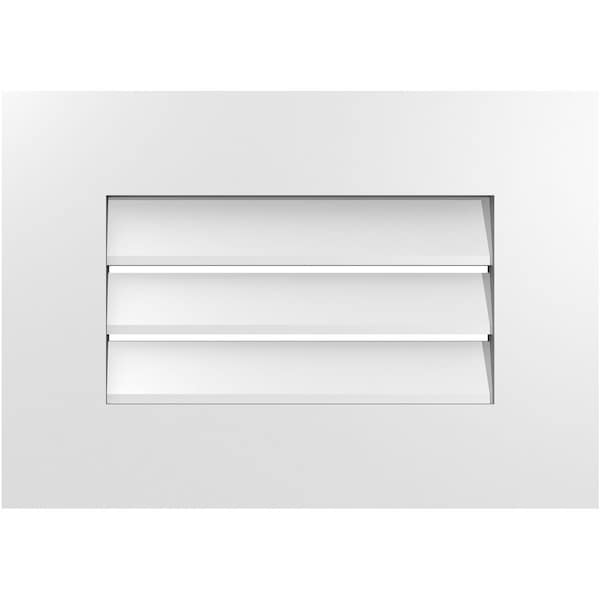 Ekena Millwork Vertical Surface Mount PVC Gable Vent: Functional, w/ 3-1/2"W x 1"P Standard Frame, 20"W x 14"H - GVPVE20X1401SF