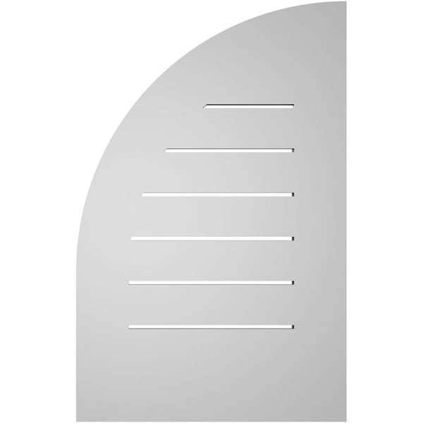Ekena Millwork Quarter Round Top Right Surface Mount PVC Gable Vent w/ 3-1/2"W x 1"P Standard Frame, 18"W x 28"H - GVPQR18X2801SF