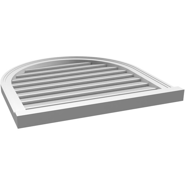Ekena Millwork Round Top Surface Mount PVC Gable Vent: Functional, w/ 2"W x 2"P Brickmould Sill Frame, 28"W x 28"H - GVPRT28X2803SF