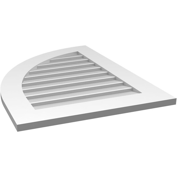 Ekena Millwork Quarter Round Top Left Surface Mount PVC Gable Vent w/ 3-1/2"W x 1"P Standard Frame, 24"W x 32"H - GVPQL24X3201SN