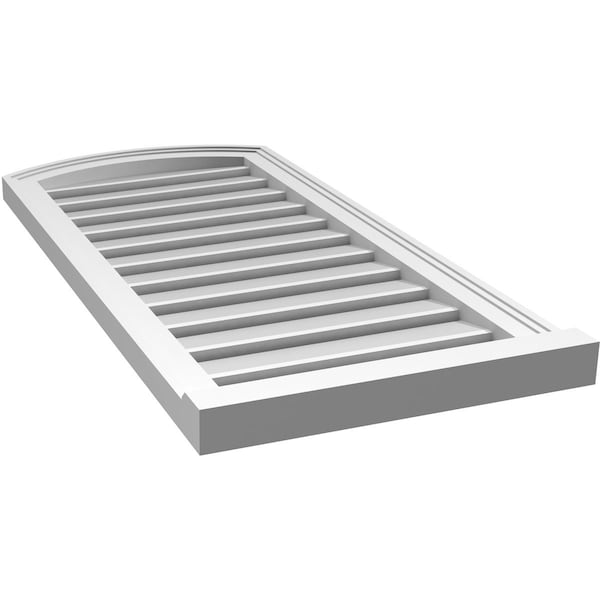 Ekena Millwork Arch Top Surface Mount PVC Gable Vent w/ 2"W x 2"P Brickmould Sill Frame, 18"W x 36"H - GVPAR18X3603SN