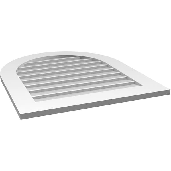 Ekena Millwork Round Top Surface Mount PVC Gable Vent: Non-Functional, w/ 3-1/2"W x 1"P Standard Frame, 28"W x 32"H - GVPRT28X3201SN