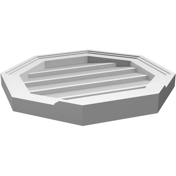 Ekena Millwork Octagonal Surface Mount PVC Gable Vent w/ 2"W x 2"P Brickmould Sill Frame, 18"W x 18"H - GVPOC18X1803SN