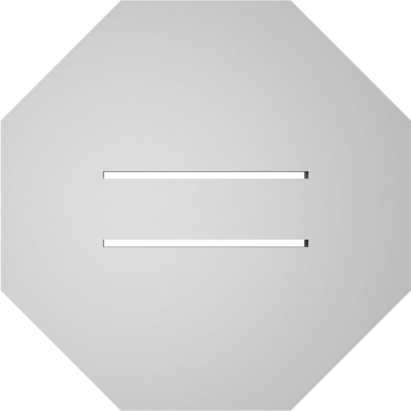 Ekena Millwork Octagonal Surface Mount PVC Gable Vent: Functional, w/ 3-1/2"W x 1"P Standard Frame, 14"W x 14"H - GVPOC14X1401SF