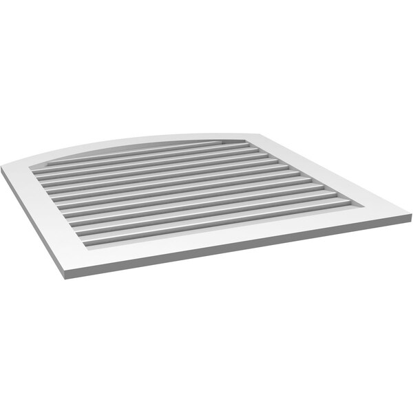 Ekena Millwork Arch Top Surface Mount PVC Gable Vent: Non-Functional, w/ 3-1/2"W x 1"P Standard Frame, 38"W x 42"H - GVPAR38X4201SN