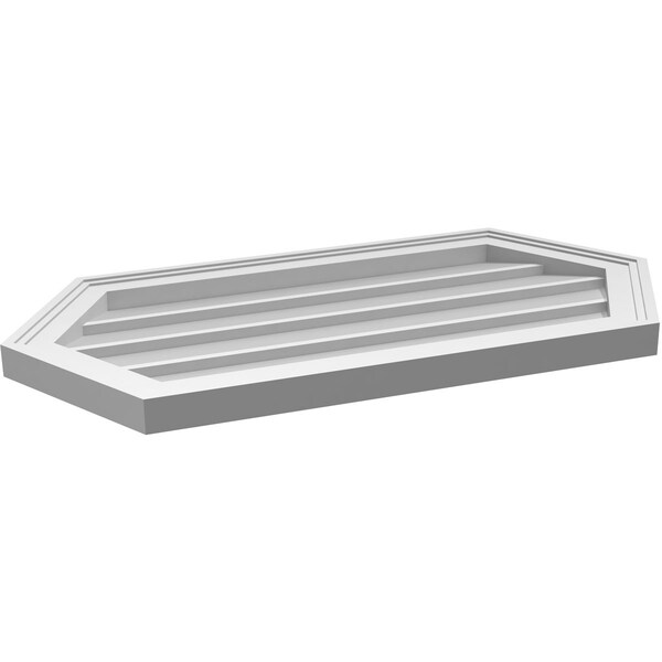 Ekena Millwork Half Round Surface Mount PVC Gable Vent w/ 2"W x 1-1/2"P Brickmould Frame, 32"W x 16"H - GVPHR32X1602SN
