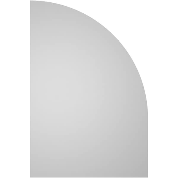 Ekena Millwork Quarter Round Top Left Surface Mount PVC Gable Vent w/ 2"W x 2"P Brickmould Sill Frame, 24"W x 36"H - GVPQL24X3603SN