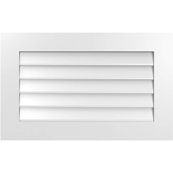 Ekena Millwork Vertical Surface Mount PVC Gable Vent: Non-Functional, w/3-1/2"W x 1"H, Standard Frame, 32"W x 20"H - GVPVE32X2001SN