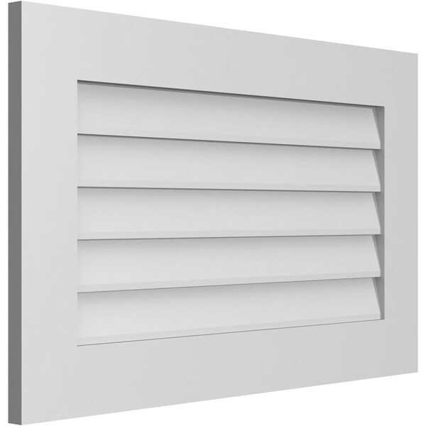 Ekena Millwork Vertical Surface Mount PVC Gable Vent: Non-Functional, w/3-1/2"W x 1"H, Standard Frame, 32"W x 20"H - GVPVE32X2001SN