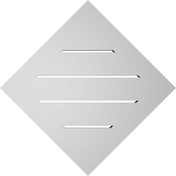 Ekena Millwork Diamond Surface Mount PVC Gable Vent: Non-Functional, w/ 2"W x 1-1/2"P Brickmould Frame, 18"W x 18"H - GVPDI18X1802SN