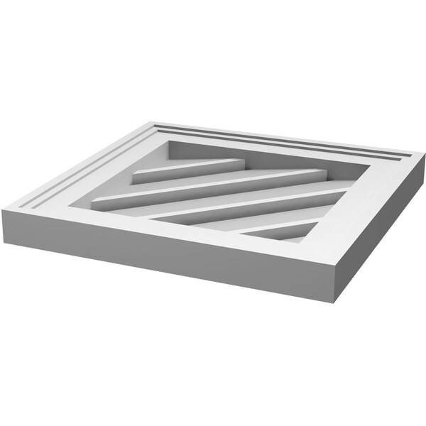 Ekena Millwork Diamond Surface Mount PVC Gable Vent: Non-Functional, w/ 2"W x 1-1/2"P Brickmould Frame, 18"W x 18"H - GVPDI18X1802SN