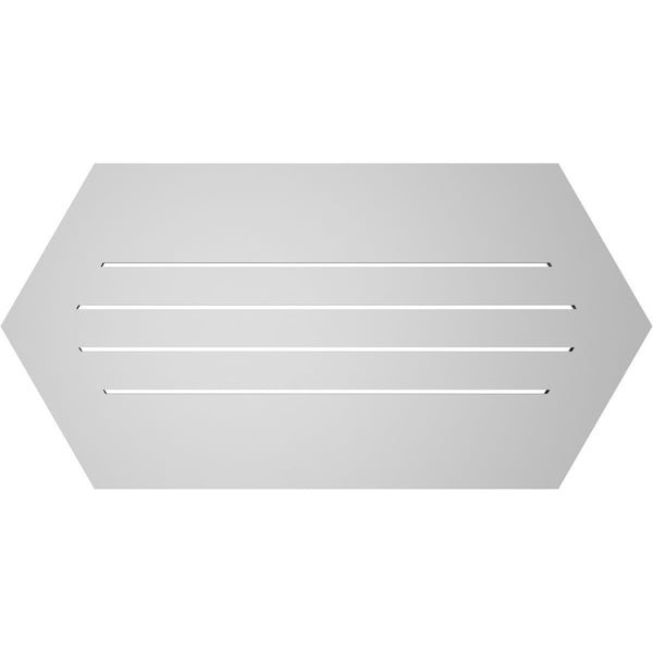 Ekena Millwork Half Round Surface Mount PVC Gable Vent: Functional, w/ 3-1/2"W x 1"P Standard Frame, 40"W x 20"H - GVPHR40X2001SF