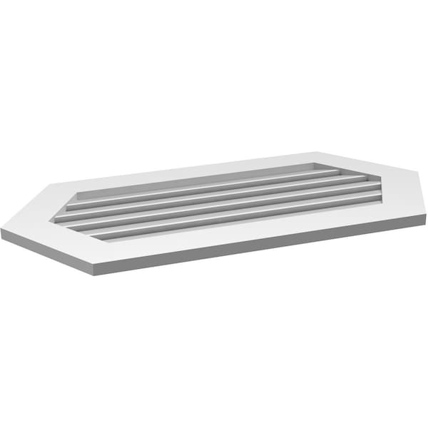 Ekena Millwork Half Round Surface Mount PVC Gable Vent: Functional, w/ 3-1/2"W x 1"P Standard Frame, 40"W x 20"H - GVPHR40X2001SF