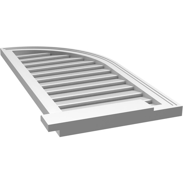 Ekena Millwork Quarter Round Top Right Surface Mount PVC Gable Vent w/ 2"W x 2"P Brickmould Sill Frame, 18"W x 38"H - GVPQR18X3803SF