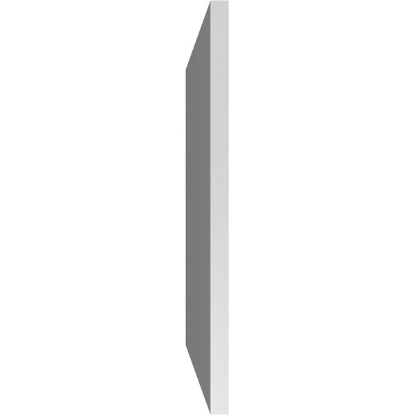 Ekena Millwork Vertical Surface Mount PVC Gable Vnt: Non-Functional, w/2"W x 1-1/2"H, Brickmould Frame, 30"W x 34"H - GVPVE30X3402SN