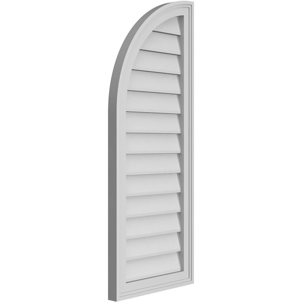 Ekena Millwork Quarter Round Top Left Surface Mount PVC Gable Vent w/ 2"W x 1-1/2"P Brickmould Frame, 16"W x 40"H - GVPQL16X4002SN