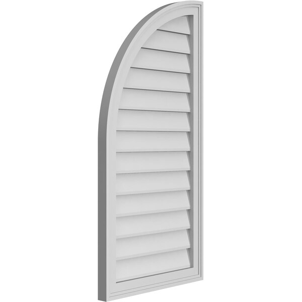 Ekena Millwork Quarter Round Top Left Surface Mount PVC Gable Vent w/ 2"W x 1-1/2"P Brickmould Frame, 20"W x 40"H - GVPQL20X4002SN