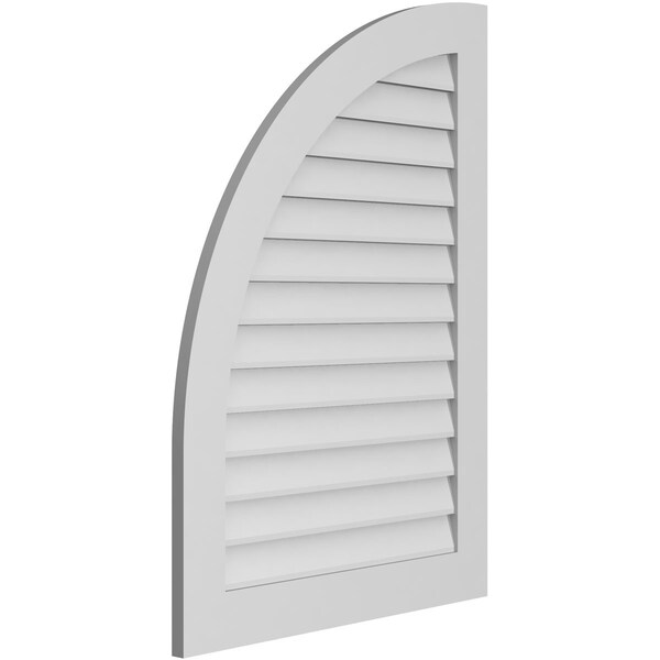 Ekena Millwork Quarter Round Top Left Surface Mount PVC Gable Vent w/ 3-1/2"W x 1"P Standard Frame, 30"W x 42"H - GVPQL30X4201SN