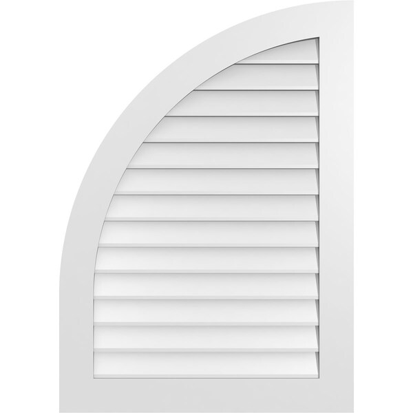 Ekena Millwork Quarter Round Top Left Surface Mount PVC Gable Vent w/ 3-1/2"W x 1"P Standard Frame, 30"W x 42"H - GVPQL30X4201SN