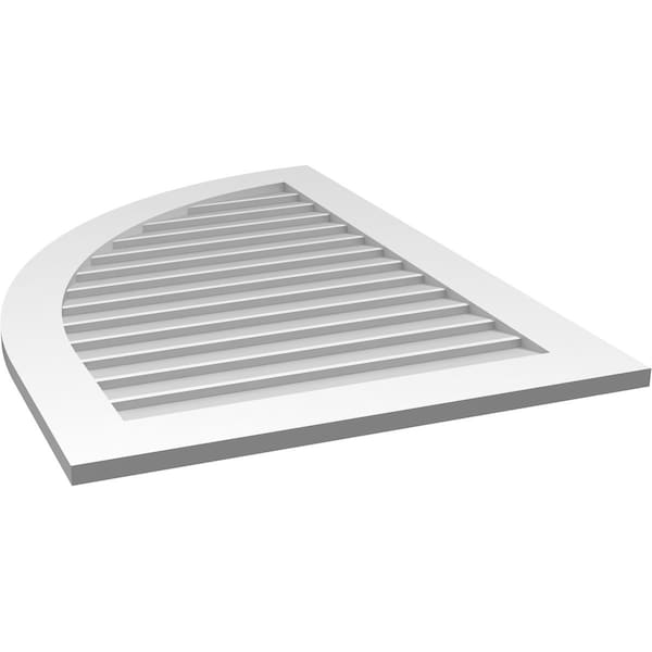 Ekena Millwork Quarter Round Top Left Surface Mount PVC Gable Vent w/ 3-1/2"W x 1"P Standard Frame, 30"W x 42"H - GVPQL30X4201SN