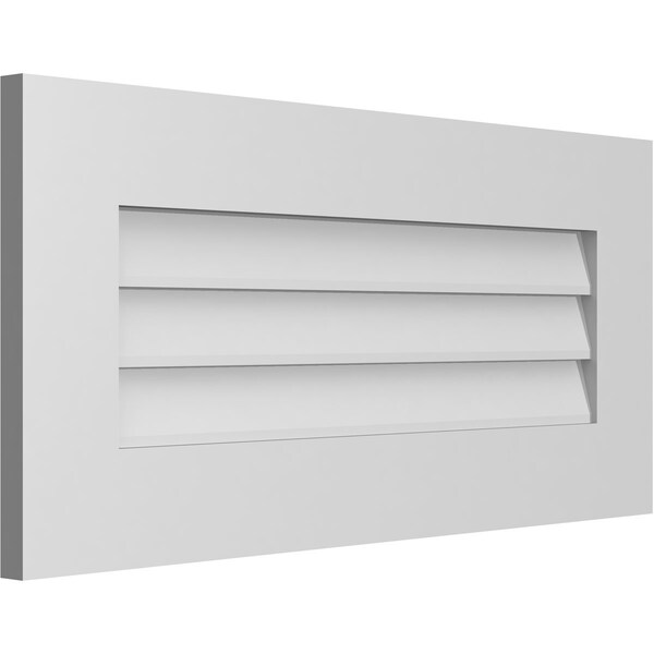 Ekena Millwork Vertical Surface Mount PVC Gable Vent: Non-Functional, w/ 3-1/2"W x 1"P Standard Frame, 30"W x 14"H - GVPVE30X1401SN