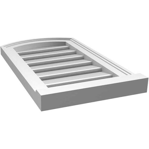 Ekena Millwork Arch Top Surface Mount PVC Gable Vent w/ 2"W x 2"P Brickmould Sill Frame, 14"W x 22"H - GVPAR14X2203SN