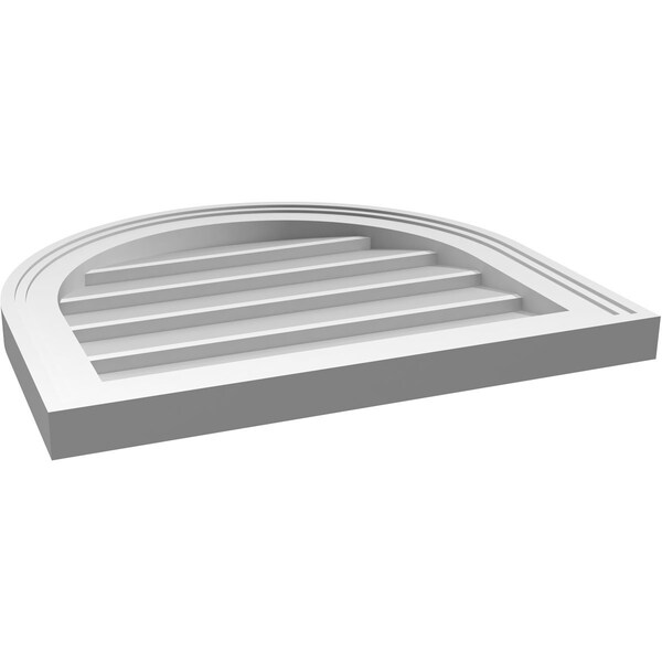 Ekena Millwork Round Top Surface Mount PVC Gable Vent w/ 2"W x 1-1/2"P Brickmould Frame, 20"W x 18"H - GVPRT20X1802SN