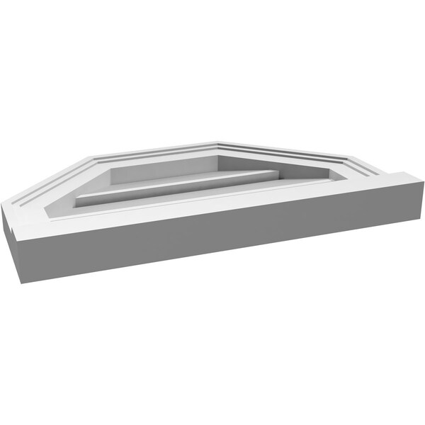 Ekena Millwork Octagonal Top Surface Mount PVC Gable Vent w/ 2"W x 2"P Brickmould Sill Frame, 20"W x 12"H - GVPOT20X1203SF