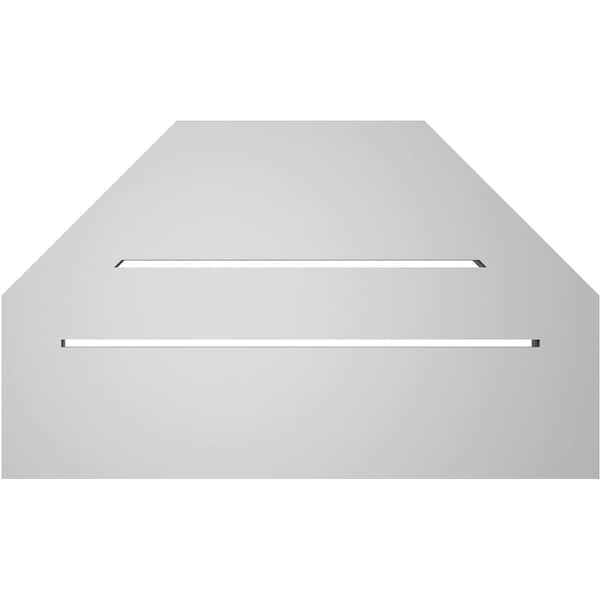 Ekena Millwork Octagonal Top Surface Mount PVC Gable Vent w/ 2"W x 2"P Brickmould Sill Frame, 20"W x 12"H - GVPOT20X1203SF