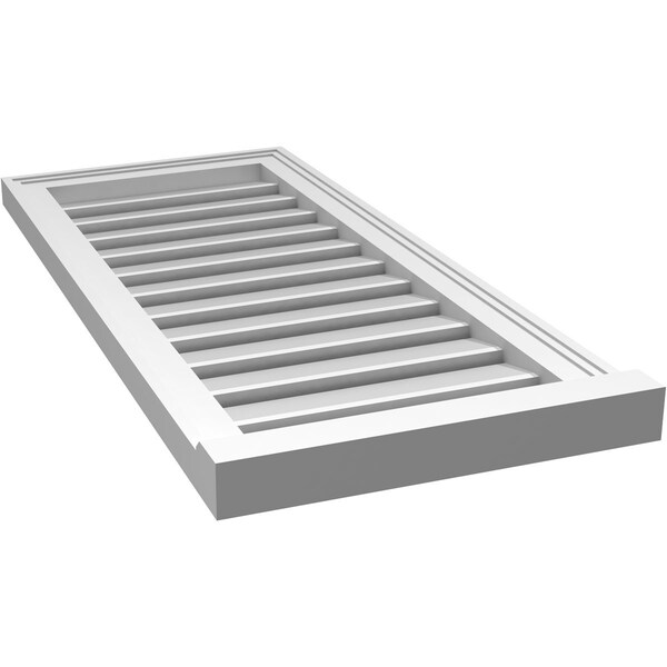 Ekena Millwork Vertical Surface Mount PVC Gable Vent: Functional, w/ 2"W x 2"P Brickmould Sill Frame, 16"W x 36"H - GVPVE16X3603SF
